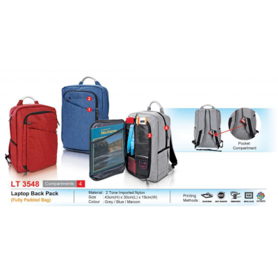 [Laptop Back Pack] Laptop Back Pack (Fully Padded Bag) - LT3548